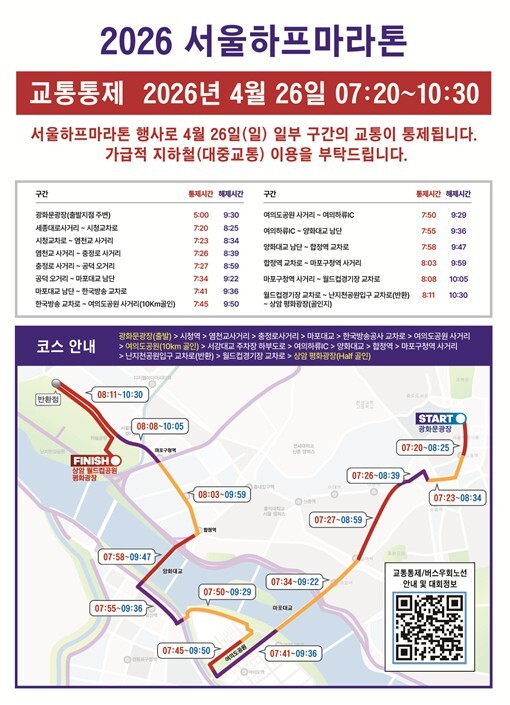 서울시, 서울하프마라톤 개최…26일 ...