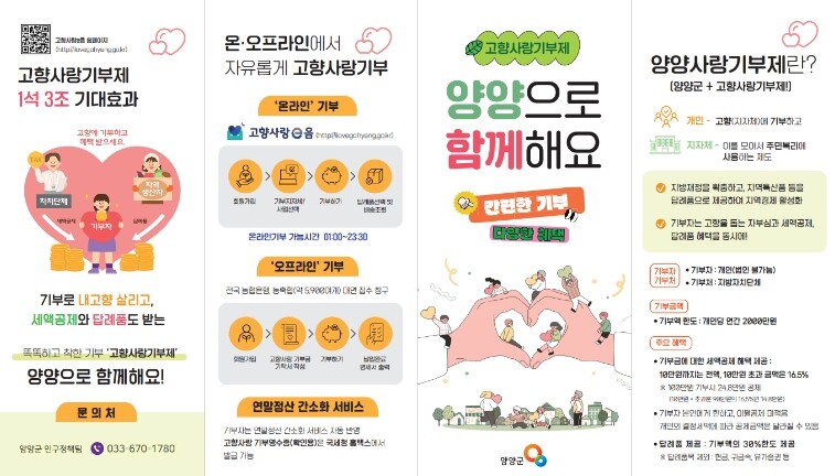 양양군, ‘고향사랑기부제’ 홍보 총력...