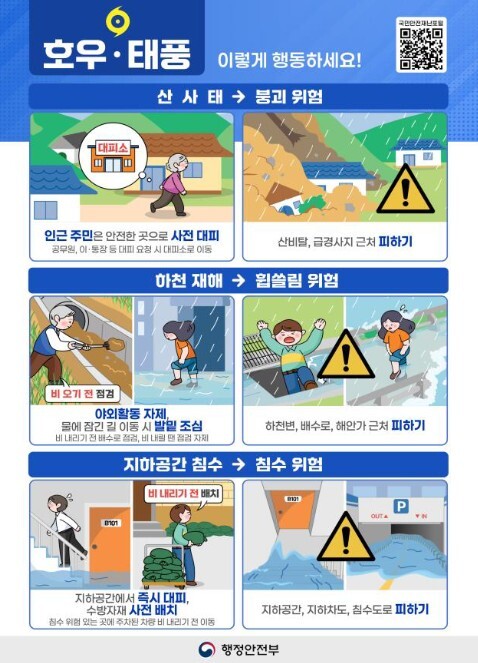 행정안전부, 중대본 긴급 호우 대처상...