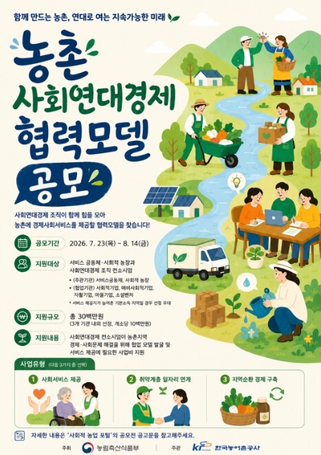 농식품부, ‘농촌 사회연대경제 서비스...