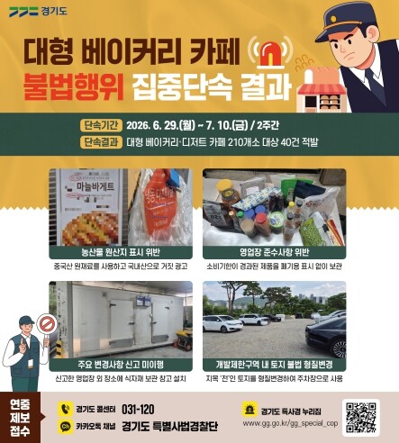 경기도 특사경, 대형 베이커리 업체 ...