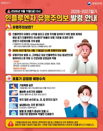 김해시 “인플루엔자 환자 빠르게 늘어...