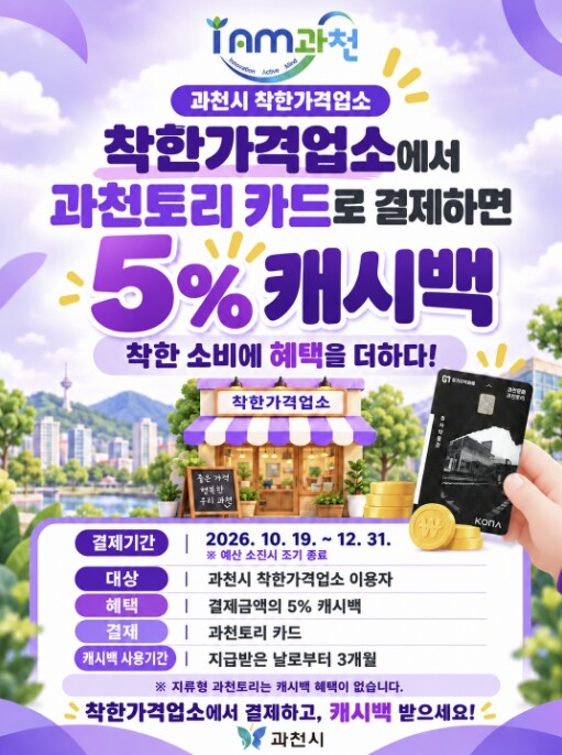 과천시, 착한가격업소 이용 시 5% ...